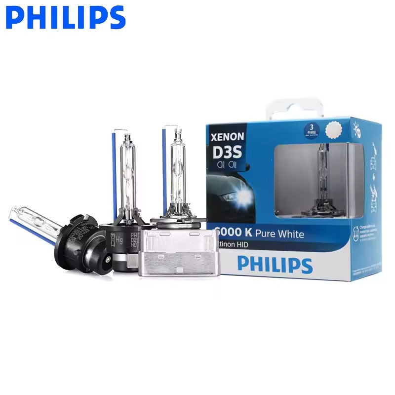 2 ชิ้นแพ็ค Philips Philips Philips Ultinon HID Xenon โคมไฟ D1S D2S D2R D3S D4S WXX2 35W 6000K Cool W
