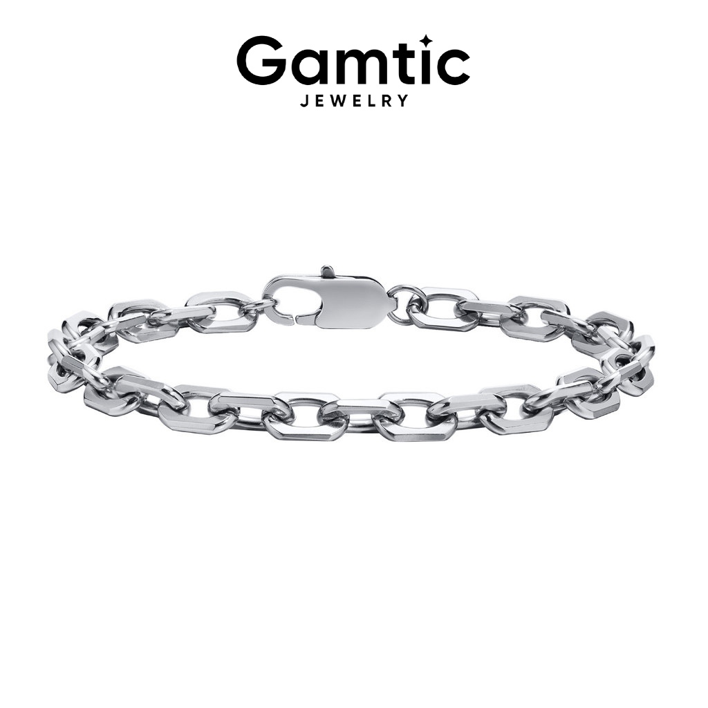 Gamtic ผู้ชายสแตนเลสโลหะ Handmade Link Chain สร้อยข้อมือ,18k Gold สแตนเลสแฟชั่นส่งแฟนเครื่องประดับของขวัญ