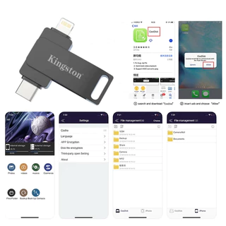 Kin/g/ston Pendrive USB Stick Key USB 512GB 1TB/2TB โลหะ TYPE-C ใช้งานร่วมกับ 2 in 1 แฟลชไดรฟ์ Type C 1TB แฟลชไดรฟ์ Type C 512GB iPhone แฟลชไดรฟ์ 256GB iPhone