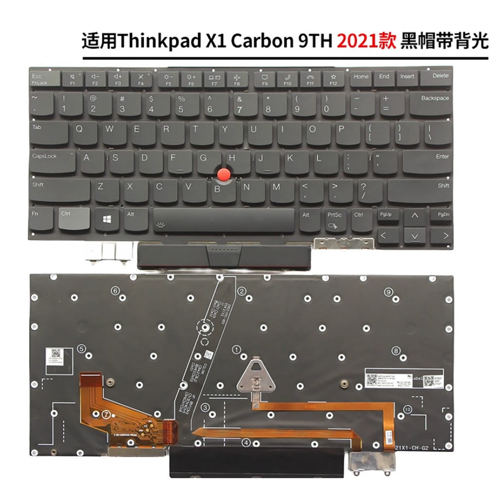 US สําหรับLenovo ThinkPad X1C X1 คาร์บอน 9th Gen9 2021 TP00129A 20XW 20XX SN20Z77386 แป้นพิมพ์แล็ปท็