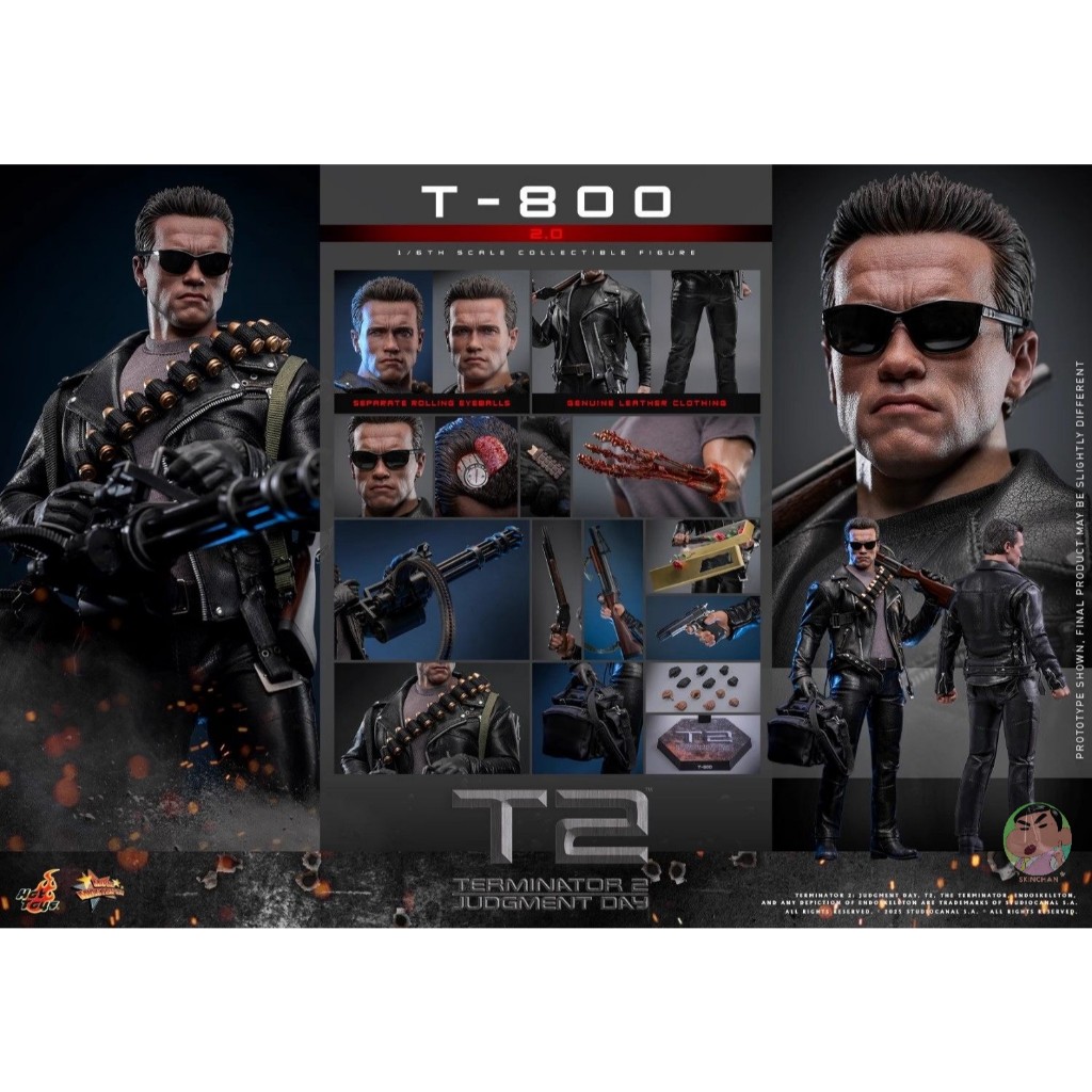 Hot Toys MMS795 Terminator 2: Judging Day 1/6th Scale T-800 (2.0) รูปที่สะสม
