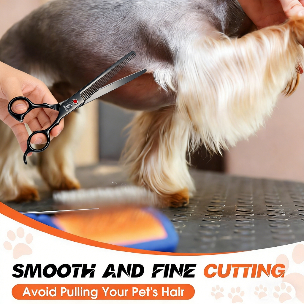 Sangelar 7.5 นิ้ว,กรรไกรตัดผอมบางขนาด, สำหรับแมวและสุนัข, มีหลายรุ่นให้เลือก, คุ้มค่ามาก, มีหลายระดับการตัดผอมบางให้เลือก, แนะนำ - รูปที่ 4