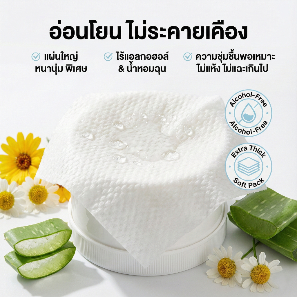PetClear ebทิชชู่เปียกเช็ดหูสัตว์เลี้ยง 200 แผ่น ไร้แอลกอฮอล์ สารสกัดธรรมชาติ ปลอดภัยต่อลูกสุนัข/แมว ราคา ถูกที่สุด ดีลบีเคเค แกลเลอรีภาพที่ 4
