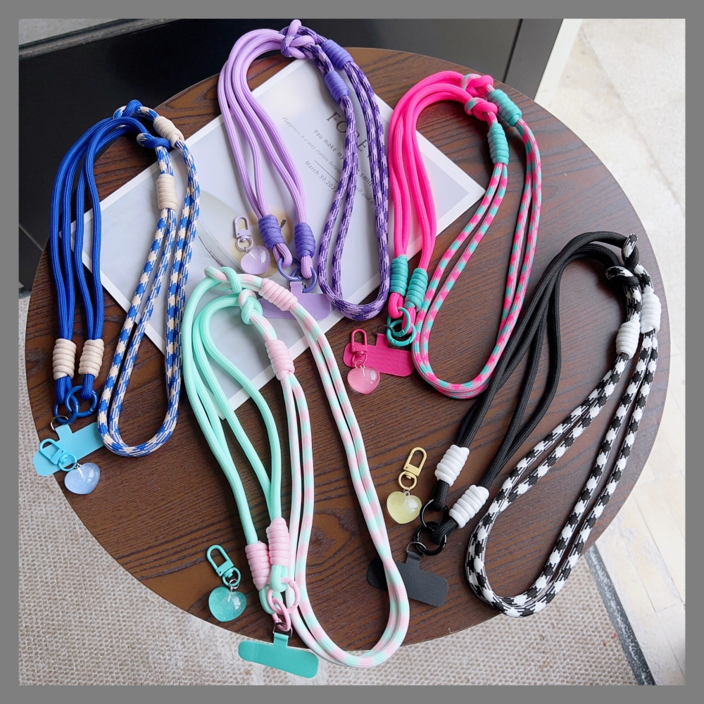 3 ใน 1 120 ซม. กระเป๋าสะพายข้าง โทรศัพท์มือถือแขวนคอเชือกเชือกเส้นเล็กน่ารักรักจี้สายคล้องที่ถอดออกได้โทรศัพท์เชือกเส้นเล็กถ้วยน้ําแขวนเชือ
