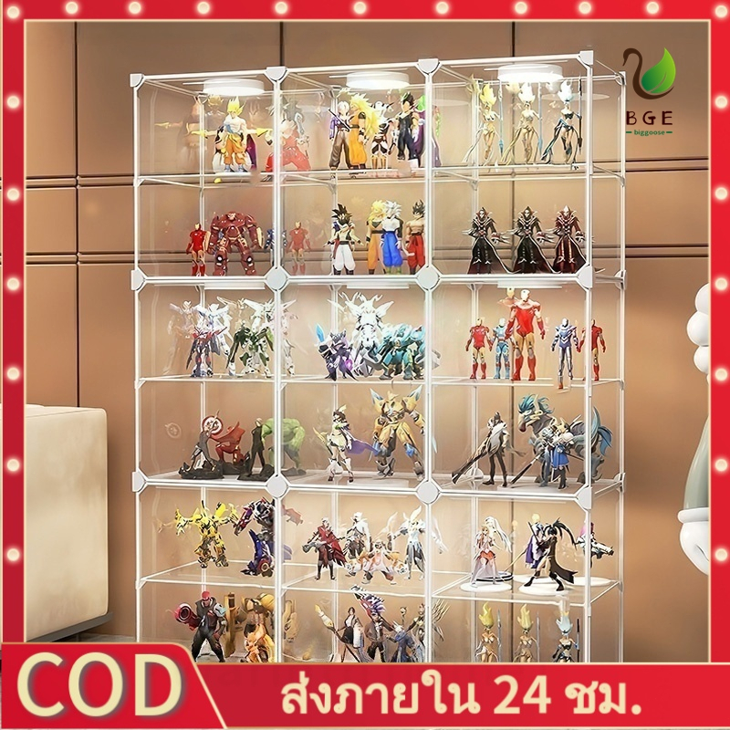 【การจัดส่งอย่างรวดเร็ว】 กล่องจอแสดงผลของเล่นโปร่งใสผู้จัดเก็บฝุ่นกันฝุ่นตู้เก็บตุ๊กตาซ้อนกันได้