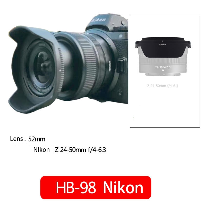 BIZOE HB-98 เลนส์กล้องสําหรับ Nikon Z 24-50 มม.f/4-6.3 เลนส์กล้อง Z5 Z6 Z7 Z6II Z7II Z8 Z9 ด้ายเลนส์