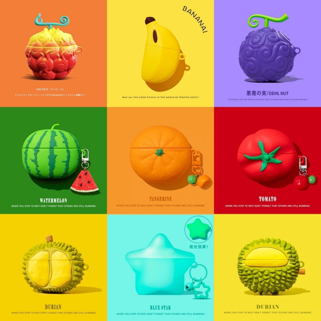 Devil Fruit Airpods Case Banana Airpods Pro 3 Case Coconut Airpods 4 Case Durian Airpods Pro 2 Case 