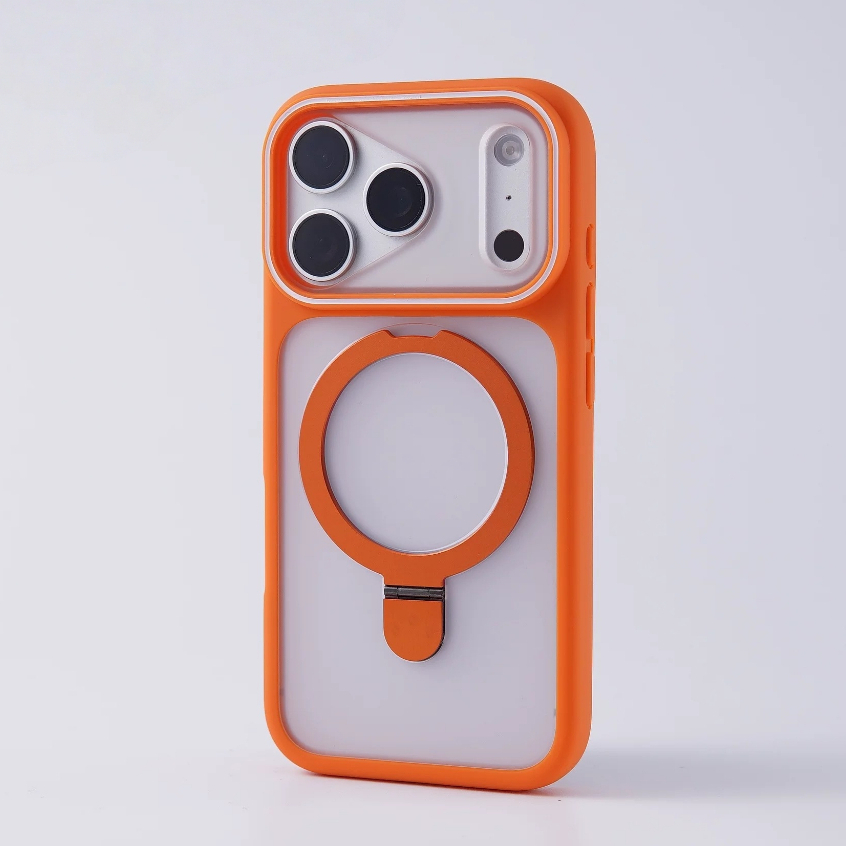 【With Bracket/Large window/Matte acrylic hard case/Gray】เคส compatible for iPhone 11 12 13 14 15 16 17 pro max case ราคา ถูกที่สุด ดีลบีเคเค แกลเลอรีภาพที่ 2
