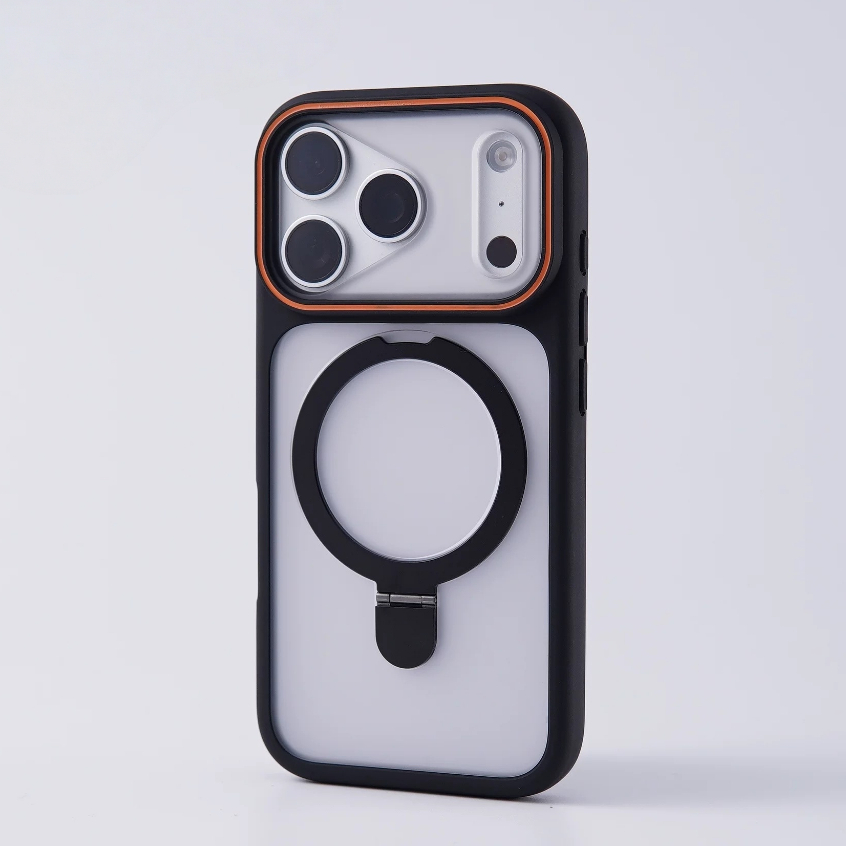 【With Bracket/Large window/Matte acrylic hard case/Gray】เคส compatible for iPhone 11 12 13 14 15 16 17 pro max case ราคา ถูกที่สุด ดีลบีเคเค แกลเลอรีภาพที่ 7