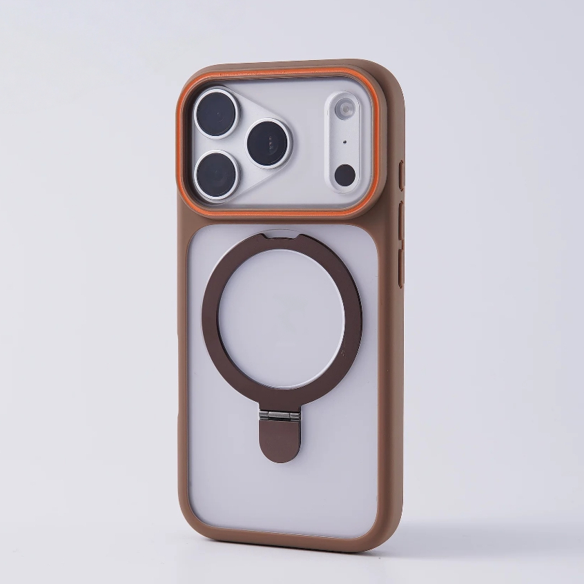 【With Bracket/Large window/Matte acrylic hard case/Gray】เคส compatible for iPhone 11 12 13 14 15 16 17 pro max case ราคา ถูกที่สุด ดีลบีเคเค แกลเลอรีภาพที่ 9