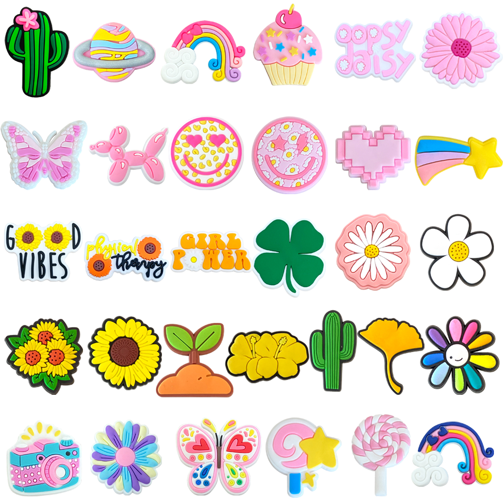 MEIDJ Charms Decorations สำหรับรองเท้าแตะหัวเข็มขัด PVC อุปกรณ์เสริมปุ่ม