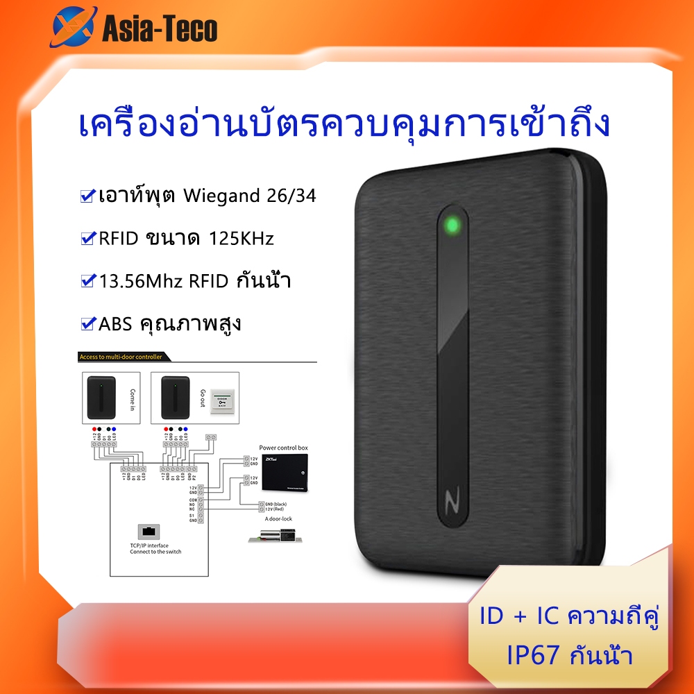 กันน้ํา Wiegand Reader Wg26 Wg34 RFID IC Card Reader Proximity 125Khz 13.56Mhz ID เอาต์พุตสําหรับระบ