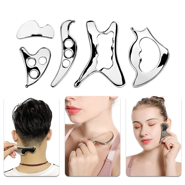 สแตนเลส Gua Sha Stick ลึกเนื้อเยื่อผ่อนคลายเซลลูไลท์นวดสําหรับ Body Slimming Scraping Board นวดกล้ามเนื้อผ่อนคลายสแตนเลสเครื่องมือ