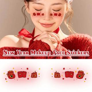 ปีใหม่คริสต์มาสแต่งหน้าสติกเกอร์ใบหน้าคริสต์มาสชั่วคราวสติกเ…