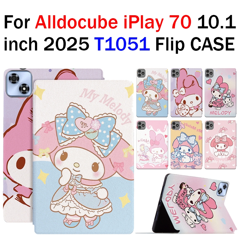 สําหรับ Alldocube iPlay70 iPlay 70 (10.1) T1051 2025 น่ารัก My Melody รูปแบบกรณีแท็บเล็ตหนังฝาครอบ