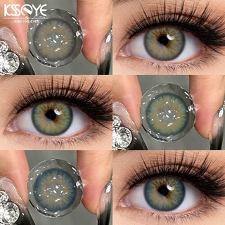 KSSEYE คอนแทคเลนส์ 2 ชิ้น Hybrid Kitten Series สีเทา/เขียว/น้ําเงิน 14.2 มม. เลนส์อ่อน 1 ปีใช้
