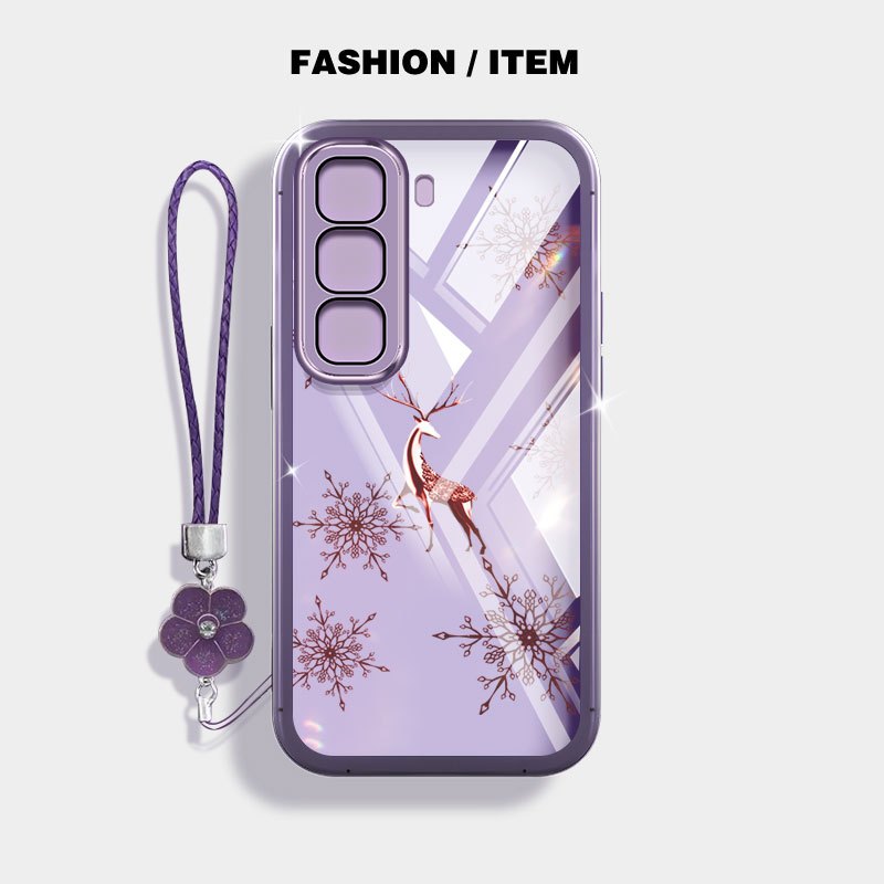 YBD Clear Case สําหรับ Tecno Spark 40C Spark 40 Pro + KM6 KM7 KM8 KM4k Snowflake Deer Rose รูปแบบเชื