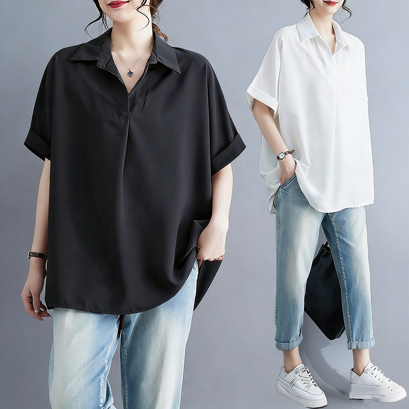 All Size 1 Shirt เสื้อคอปก เสื้อเบลาส์  แขนสั้น  รุ่นยอดฮิต ทรงคลาสสิค ผ้าไม่หนามาก
