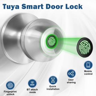 Digital Door Lock ลูกบิดประตู ดิตจิตอล ระบบรักษาความปลอดภัยอัจฉริยะ ปลดล็อกได้ด้วยลายนิ้วมือและรหัสผ่าน เหมาะสำหรับประตูห้องนอน แบตเตอรี่ใช้งานได้ยาวนาน ดีไซน์ทันสมัย ติดตั้งง่าย