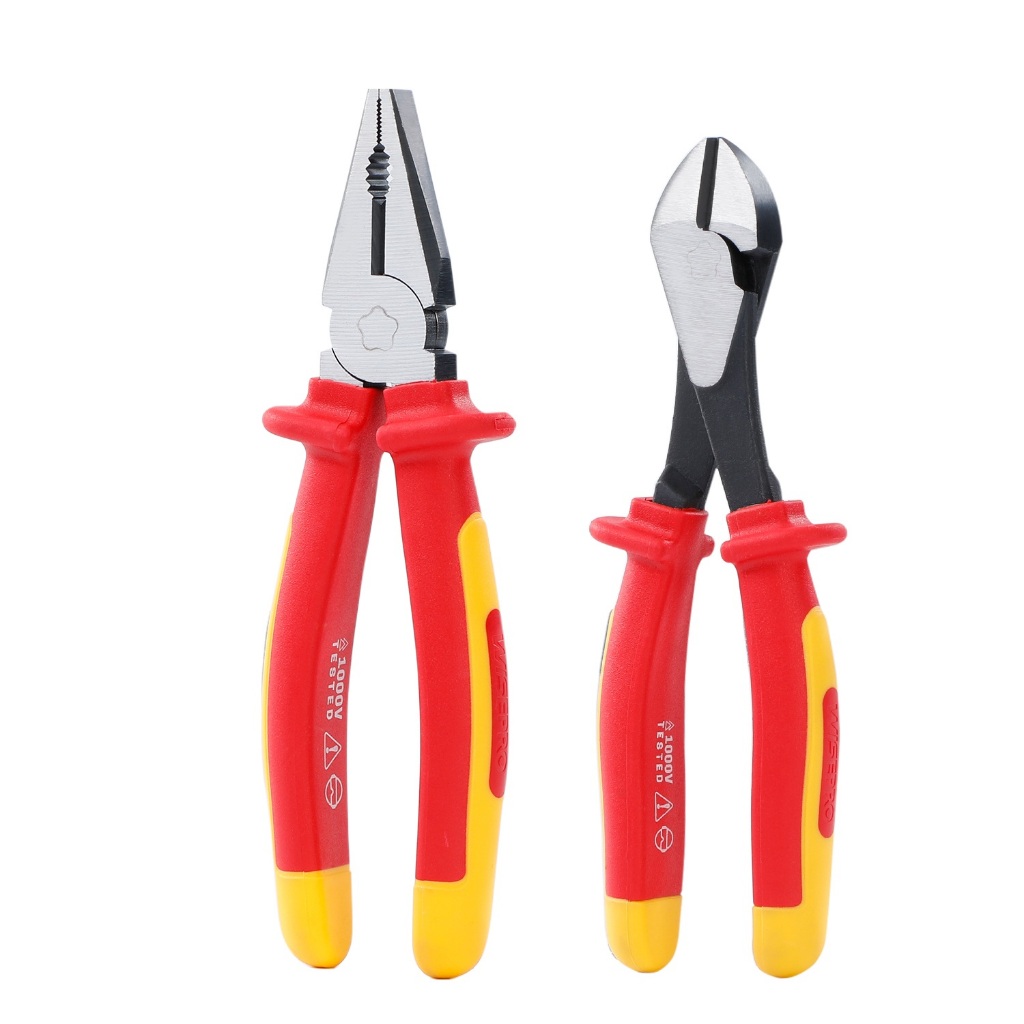 คีมช่างไฟฟ้าหุ้มฉนวน  คีมตัดข้าง คีมตัดลวด คีมปากแหลม WISEPRO 1PC