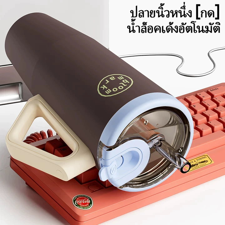 BLOOMMARK 1100มล ความจุขนาดใหญ่ถ้วยน้ําแข็งกระติกน้ําร้อนถ้วย 316ล สแตนเลสฟิตเนสถ้วยน้ําในรถฟางเย็นเก็บขวดน้ํากลางแจ้งกีฬา thumbnail 4
