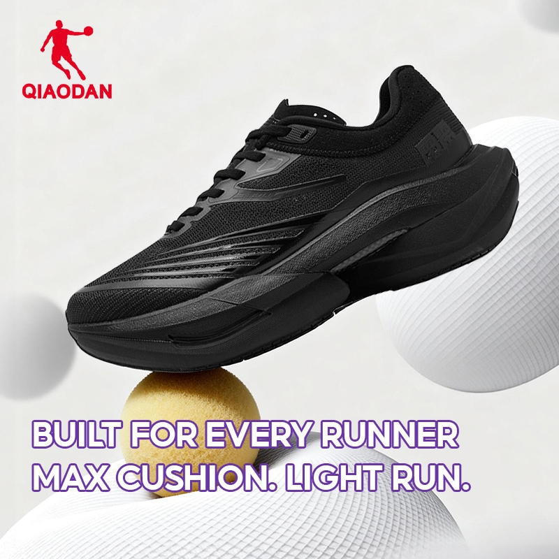 Qiaodan TG รองเท้าวิ่งผู้ชาย ลายสก๊อต Marathon Racing พื้นคาร์บอน ระบายอากาศ QDB023253295