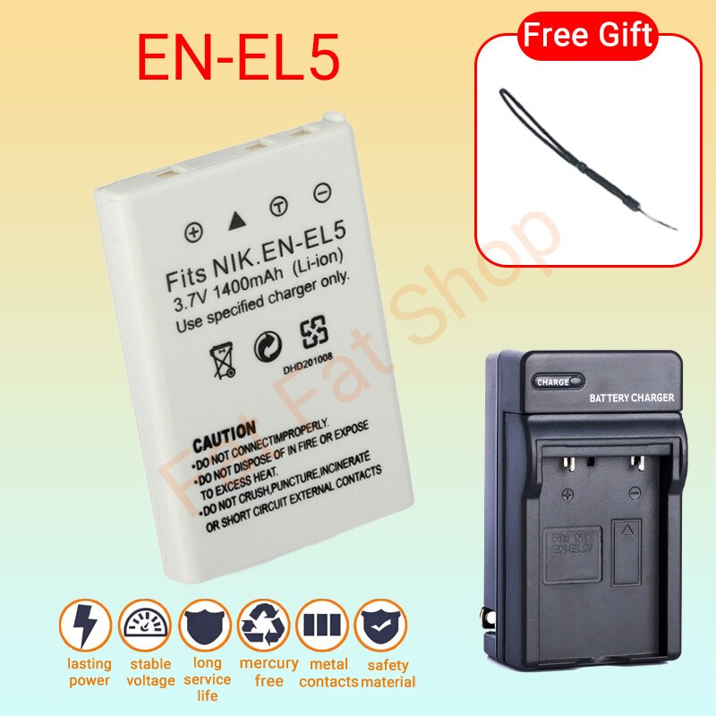 EN-EL5 ENEL5 แบตเตอรี่ 3.7V และ MH-62 Charger, เหมาะสําหรับ Nikon P4 P3 P80 P90 100 P500 P510 P520 P