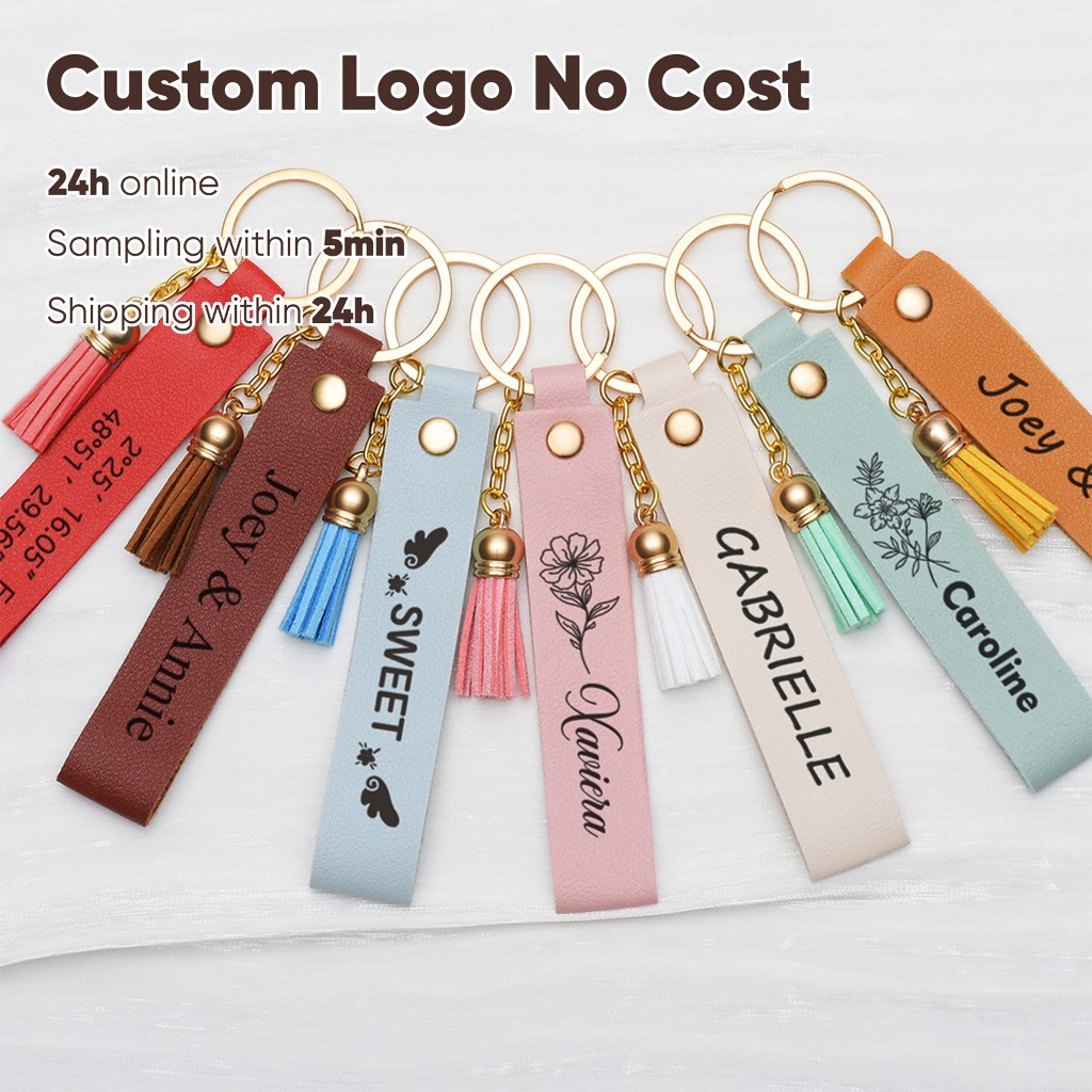 1PCS PU หนังพวงกุญแจจี้กระเป๋ารถ Key Chain ผู้ถือฟรีส่วนบุคคลพวงกุญแจของขวัญสําหรับผู้หญิงกระเป๋า Charms อุปกรณ์เสริม