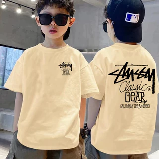 เสื้อยืดเด็ก ฝ้าย 100% คอแบน สำหรับทารกและเด็กเล็ก ขนาด 2/3 ถึง 12/13