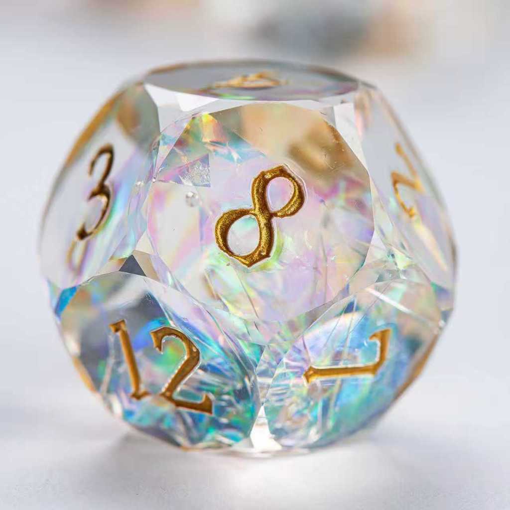 7PCS DND ลูกเต๋าชุด,โปร่งใส Sharp Edge ลูกเต๋าชุด D & D RPG Polyhedral Die,สําหรับ Dungeons และ Dragons TTRPG เกมบทบาทเล่นเกม,พร้อมกล่อง