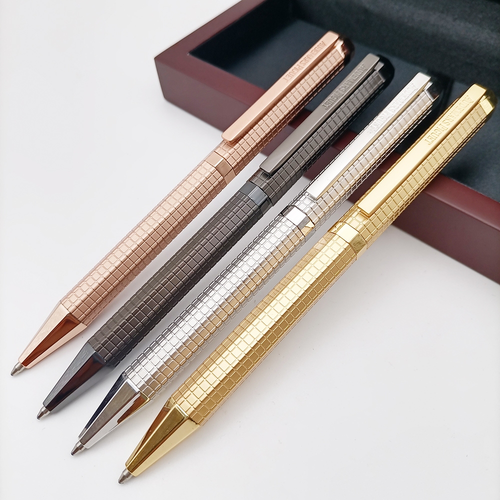 AP Metal Golden Rose-Golden Silver หรือ Black Checkered Red Wood Box ปากกาหรูหราคลาสสิก