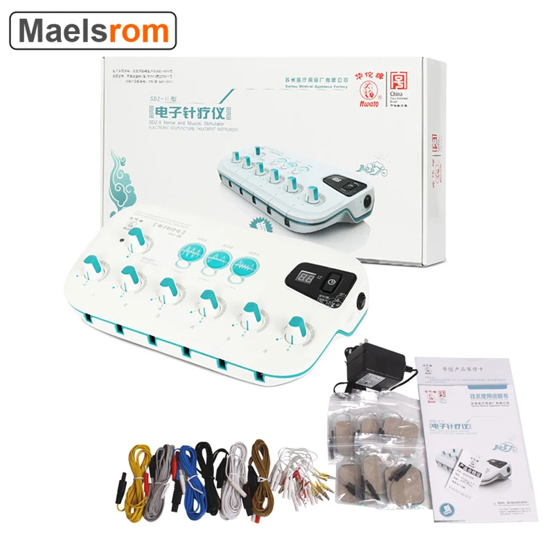 อัพเกรด SDZ-II อุปกรณ์กระตุ้นการฝังเข็ม Acupoint อิเล็กทรอนิกส์ Acupuncturist 6 เอาต์พุต Acupressure ผ่อนคลายอุปกรณ์ EMS นวด