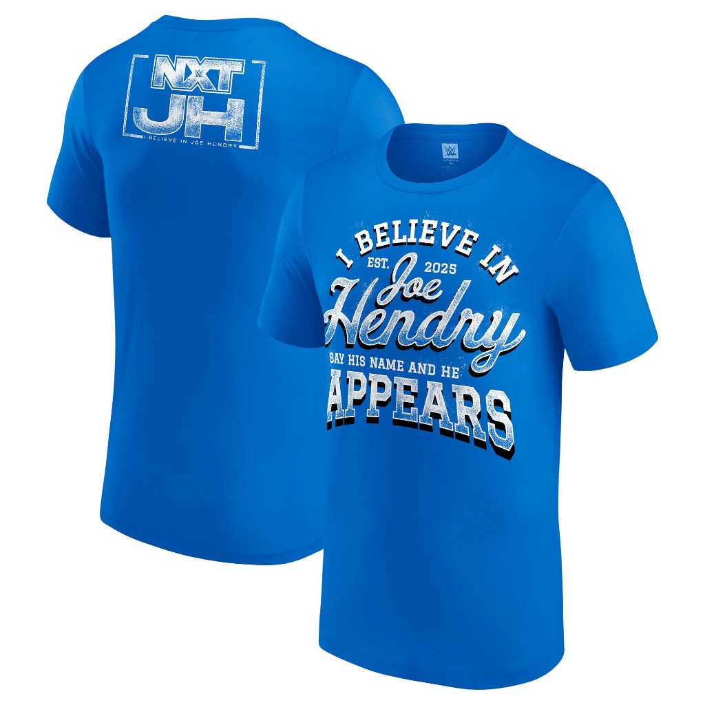 Wwe Mens Blue Joe Hendry Say His Name And He Appears T-Shirt