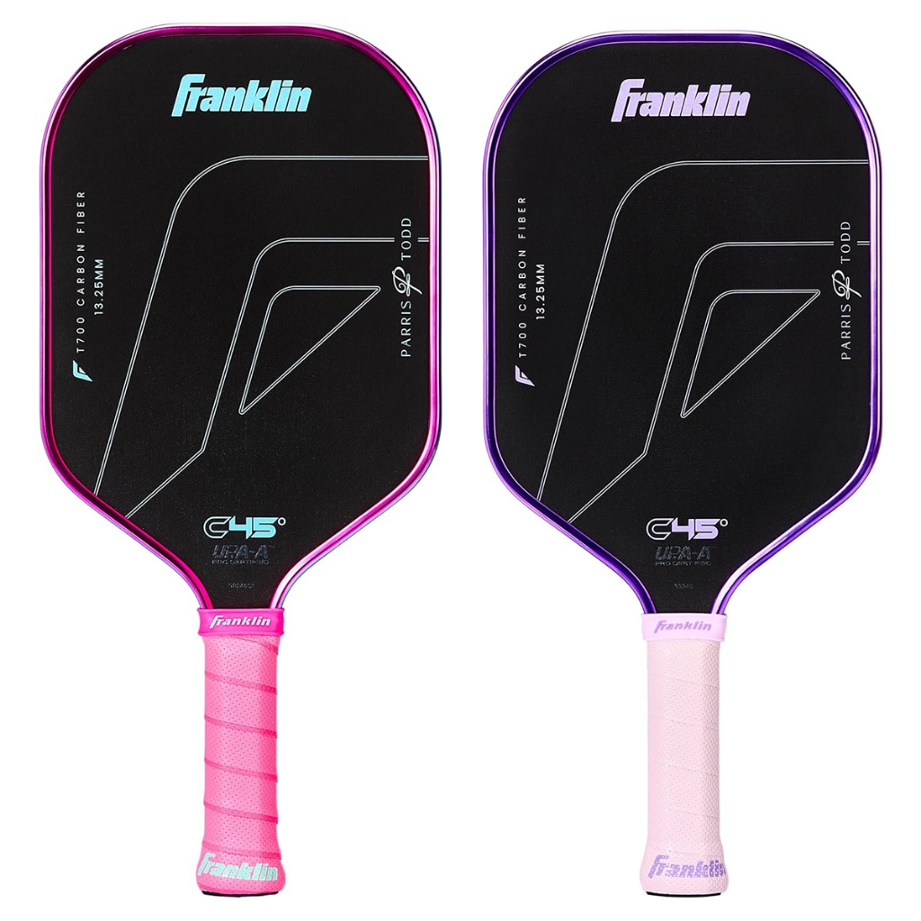 Franklin C45 Pickleball Paddle Set Parris Todd คาร์บอนไฟเบอร์ 13.25 mm Sports - Official USAP + UPA ได้รับการอนุมัติ – Pro Player Design-Triple-Layer T700 คาร์บอนไฟเบอร์ดิบ