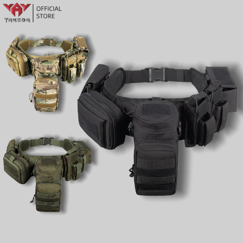 🔥จัดส่งภายในประเทศ🔥เข็มขัดคาดเอวทัคติค YAKEDA ผ้าปолиเอสเตอร์ 1000D ทนสึก หลายฟังก์ชัน สำหรับกิจกรรมกลางแจ้งและกีฬายิงปืน