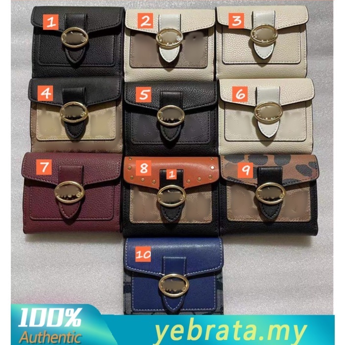 ใหม่ 7250 6261 6791 6260 6654 C4103 Georgie กระเป๋าสตางค์ขนาดเล็ก Colorblock ลายเซ็นผ้าใบ Rivets ผู้