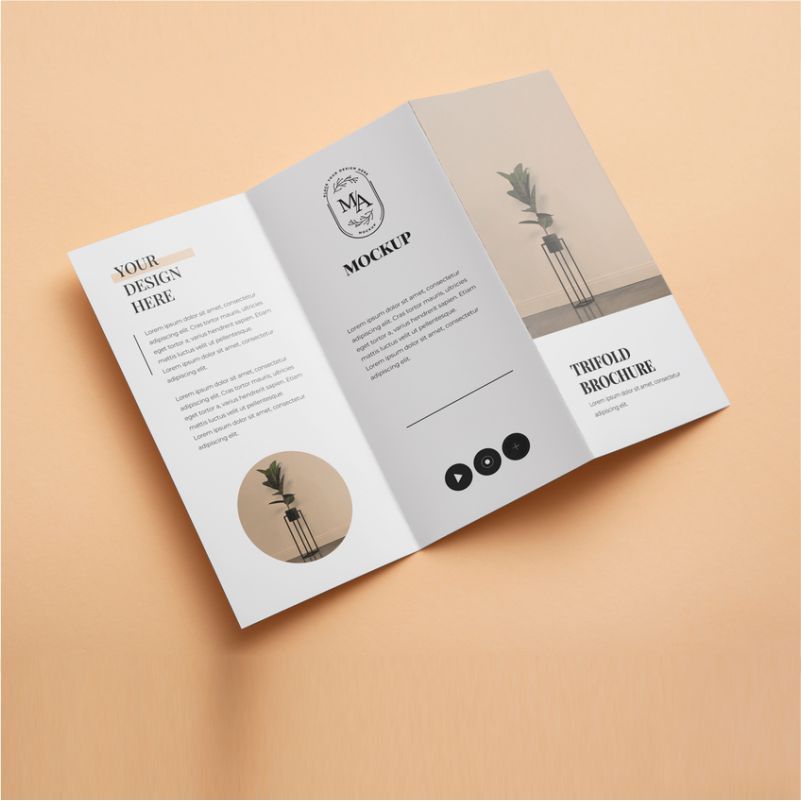 500 ชิ้น A4 A5 A6 Flyer Printing พิมพ์โบรชัวร์สามพับ (คู่มือที่ปรับแต่งได้, แผ่นพับหลายทบ)