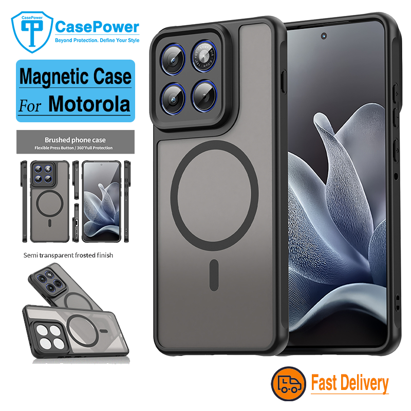 CasePower สําหรับ Motorola MOTO Edge 70 60 50 Neo Fusion Pro 60S X70 Air G86 G56 S50 Magnetic TPU + PC เคสโทรศัพท์ - เคลือบสัมผัสนุ่ม, กันกระแทก & Drop-Proof Outdoor Protection