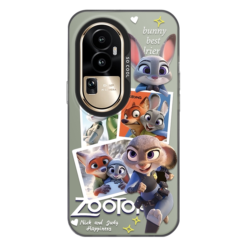 สําหรับOppo Reno 10 Pro Plus 5G,รูปแบบสุนัขจิ้งจอกและกระต่าย,ทนต่อการขีดข่วน,และให้ความรู้สึกมือที่ดี,เคสโทรศัพท์IMDป้องกันการตกด้านคุณภาพสูง