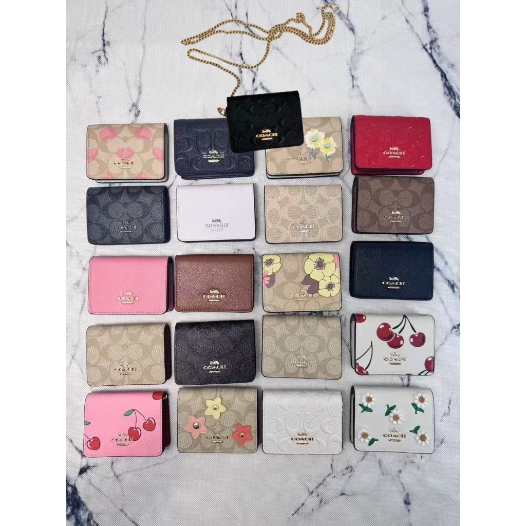 กระเป๋าสตางค์ ใส่บัตร สะพายข้าง Mini Envelope Wallet With Strap ใส่บัตร ใส่เหรียญ Mini Wallet On A Chain C0059 C7361