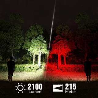 SOFIRN HS42(HS42A) ไฟหน้า 2100 Lumens 6 LEDs พร้อมไฟสีแดง + คลิปฟอยล์สปอตไลท์และฟลัดไลท์