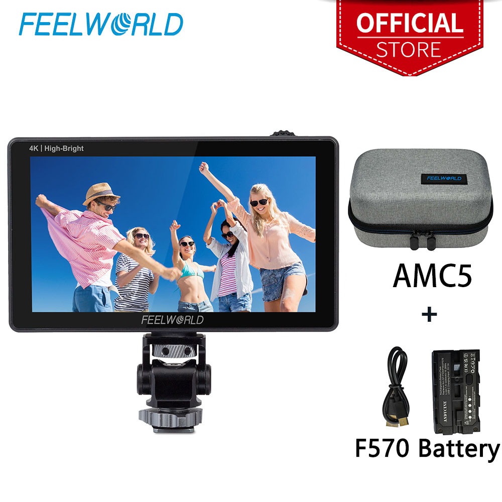 FEELWORLD LUT5E 5.5 นิ้ว 1600nits กล้อง DSLR สว่าง Field Monitor Auto Dimming Touchscreen HDR 3D LUT