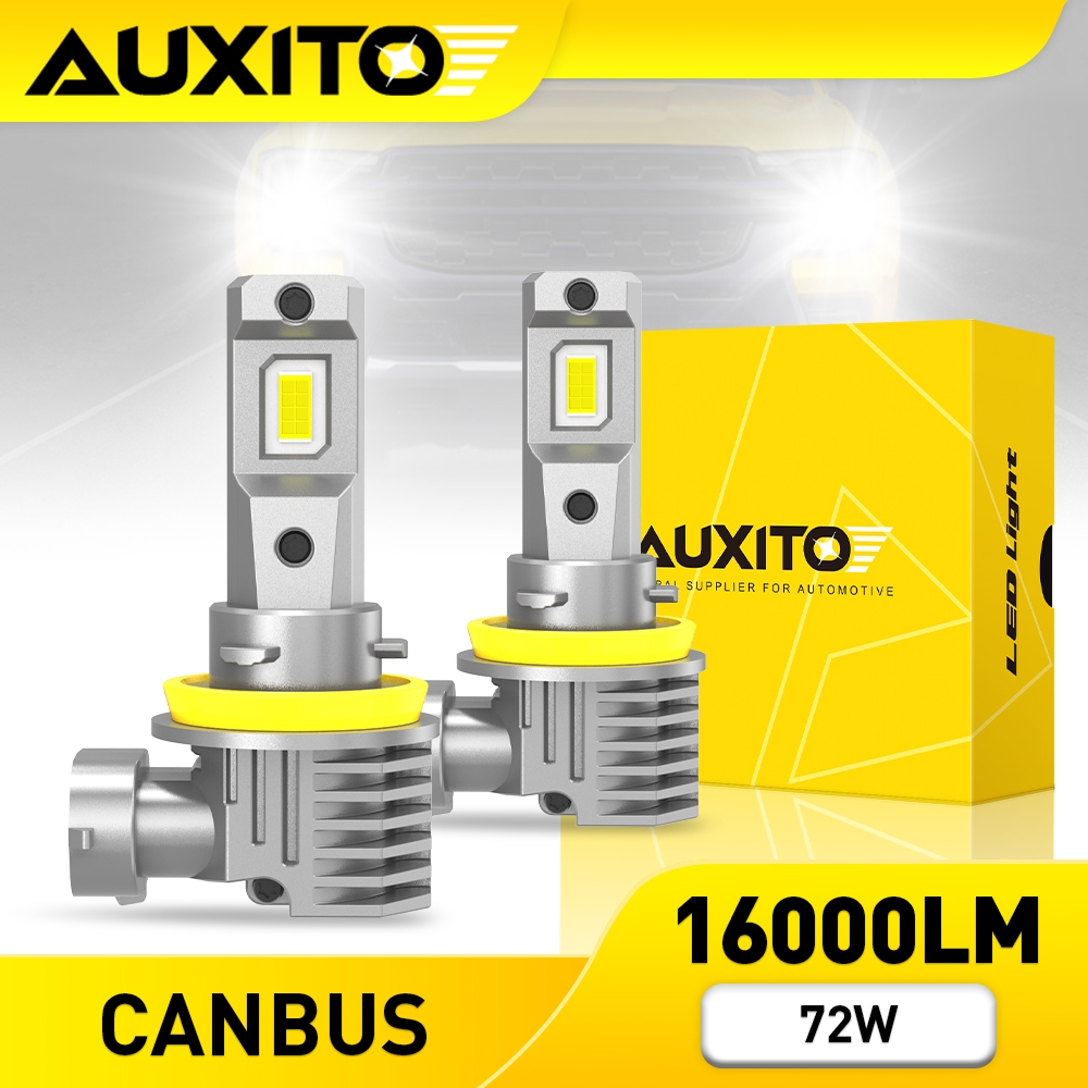 AUXITO 2PC ไฟหน้า LED M6 H11 9005 9006 H4 LED 16000LM 72W 6500K สีขาว แบบ กันน้ำ IP68 600% Brighter