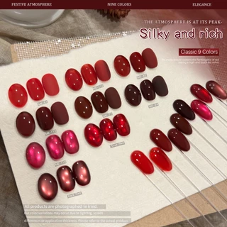 FRESCOBALDI 6ml สไตล์ใหม่ปีใหม่ Red Series เจลยาทาเล็บ Lasting Gloss เหมาะสําหรับร้านทําเล็บและบ้าน DIY