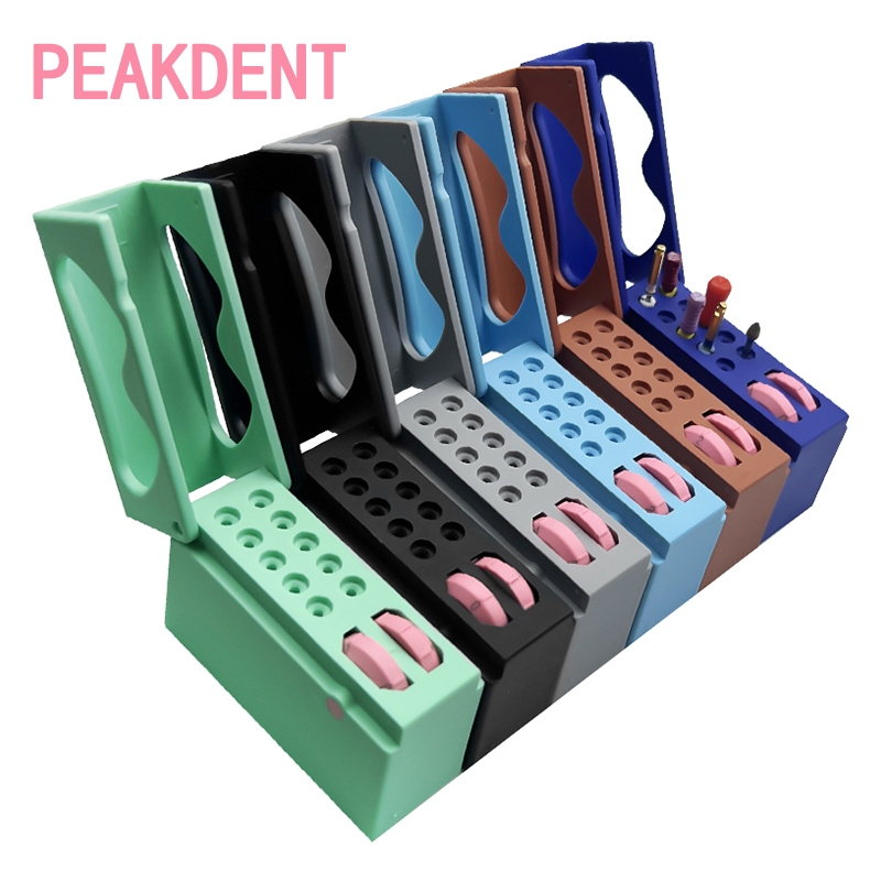 Dental 10 หลุม Knob-Type นับ Endo File Organizer & กล่องฆ่าเชื้อ