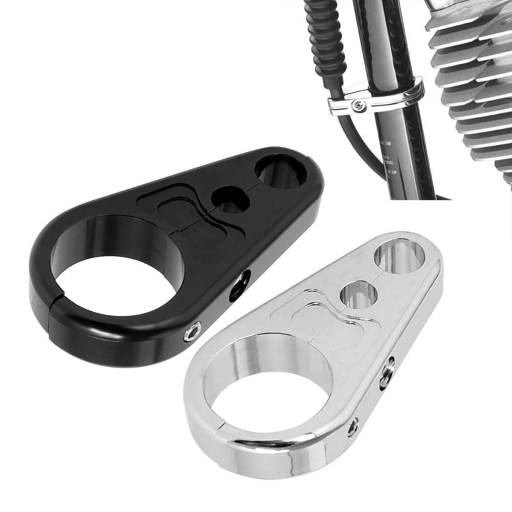1 "25 มม.รถจักรยานยนต์กรอบ Handlebar คลัทช์สายเบรค Clamp คลิปคงที่สําหรับ Harley Dyna Sportster XL Cafe Racer