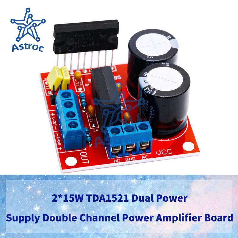 2*15W TDA1521 Dual Power Supply Double Channel Power Amplifier Board แหล่งจ่ายไฟ Super LM187 LM1876 