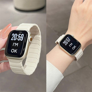 สายซิลิโคนแม่เหล็กดีไซน์เกราะหุ่นยนต์ สำหรับ Apple Watch Strap Series 11 10 Ultra 2 9 8 7 6 5 SE 4 3 สายนาฬิกา Band iWatch 49 46 45 44 42 41 40 38mm