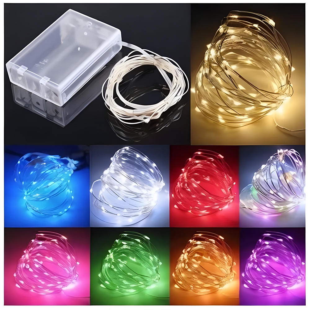 2M 5M10M Strip Light Led String Light AA แบตเตอรี่คริสต์มาสสําหรับ Garland วันหยุด Fairy งานแต่งงานตกแต่ง