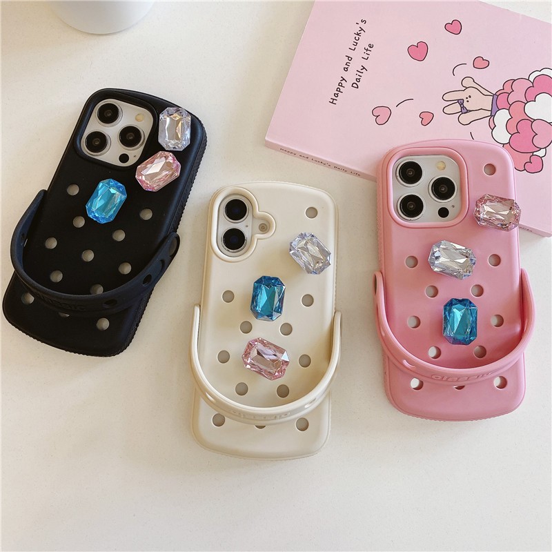 IPhone 17 Pro max 16 Pro ลาย Crocs เคสโทรศัพท์วัสดุซิลิกาเจล